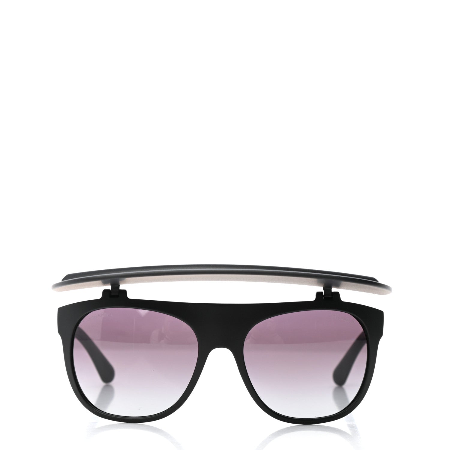 Chanel Acetate Visor Sunglasses 71046 Matte Black 4 of 9