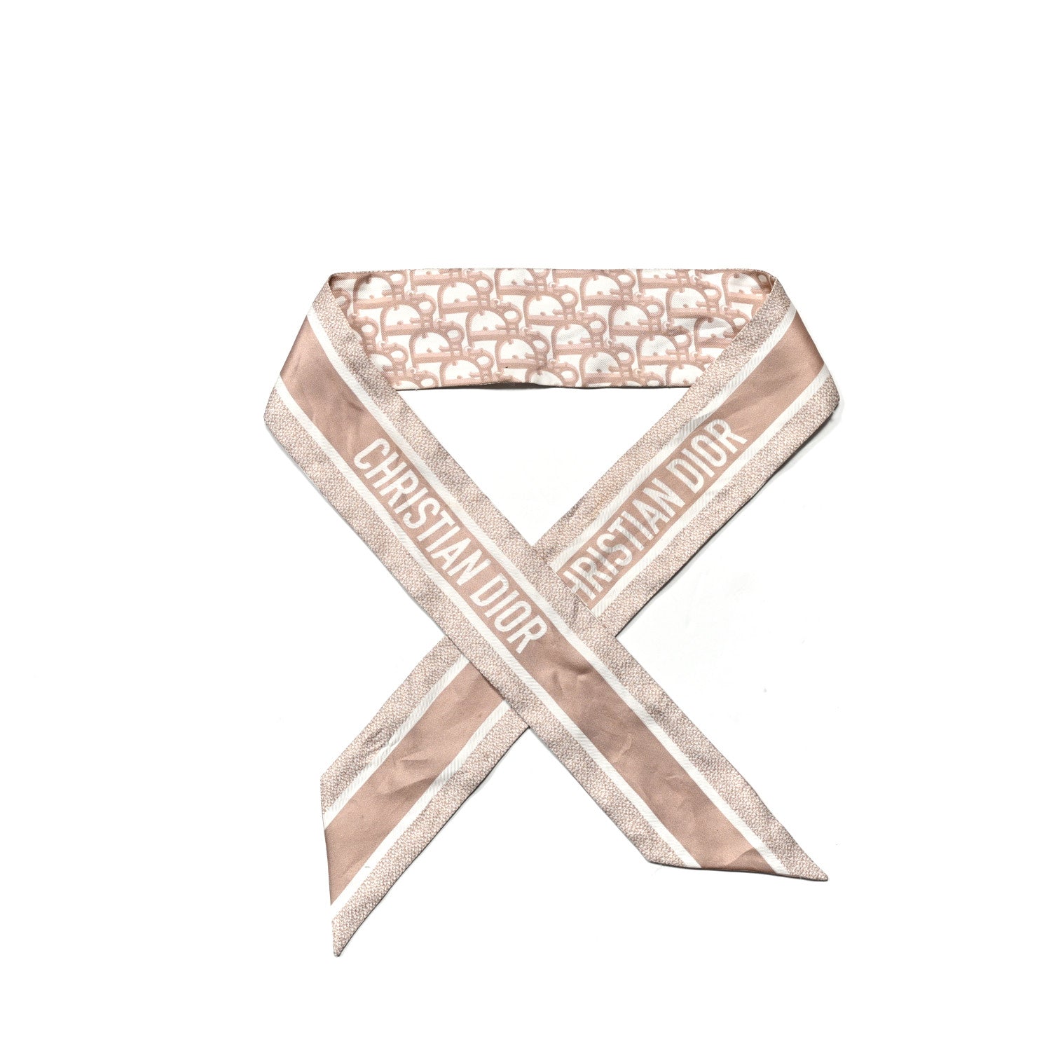 Christian Dior Silk Oblique Mitzah Scarf Beige 1 of 3