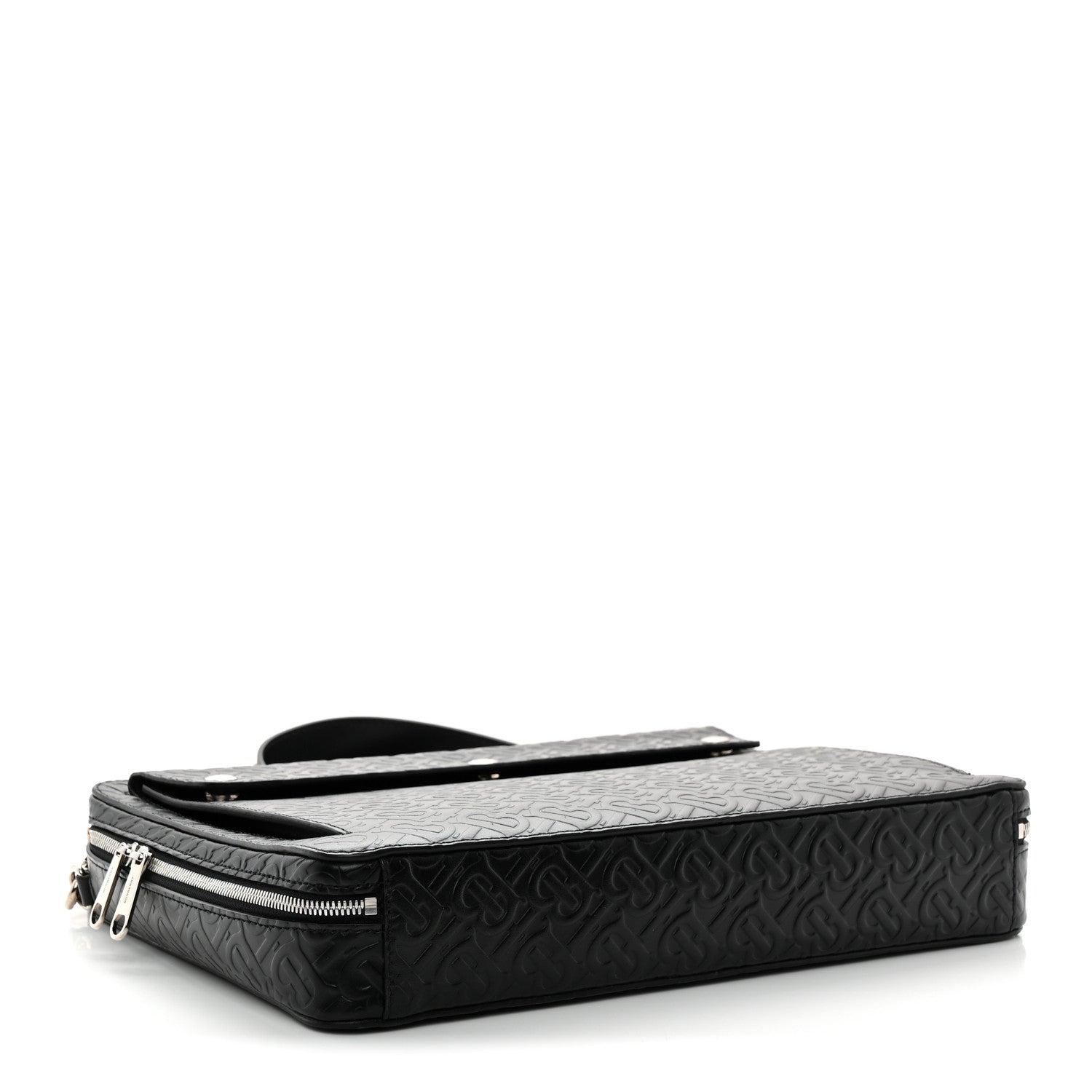 Burberry Calfskin Embossed TB Triple Stud Briefcase Black 4 of 10