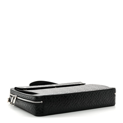 Burberry Calfskin Embossed TB Triple Stud Briefcase Black 4 of 10