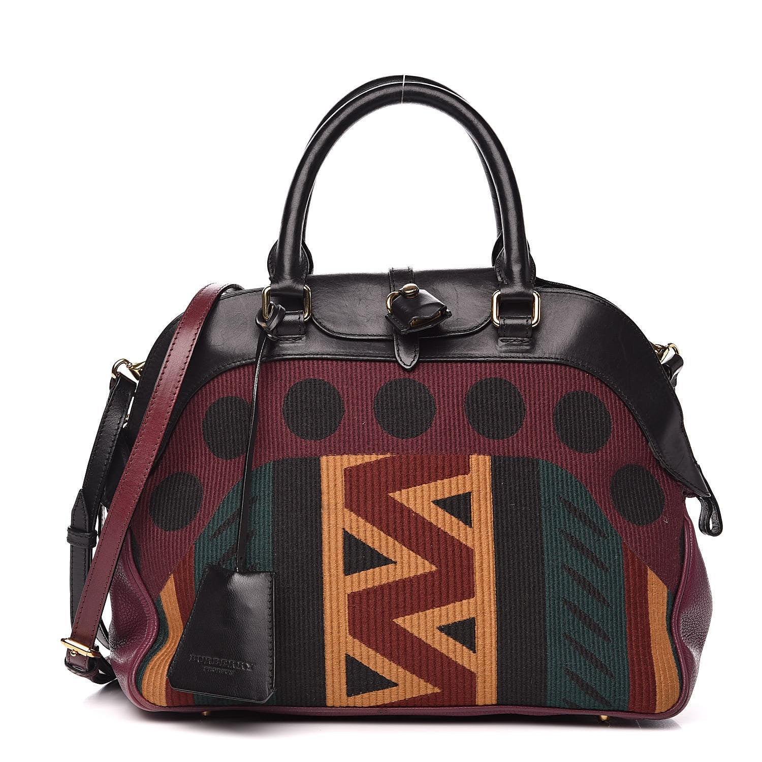 Burberry Calfskin Tapestry Milverton Satchel Multicolor 1 of 17