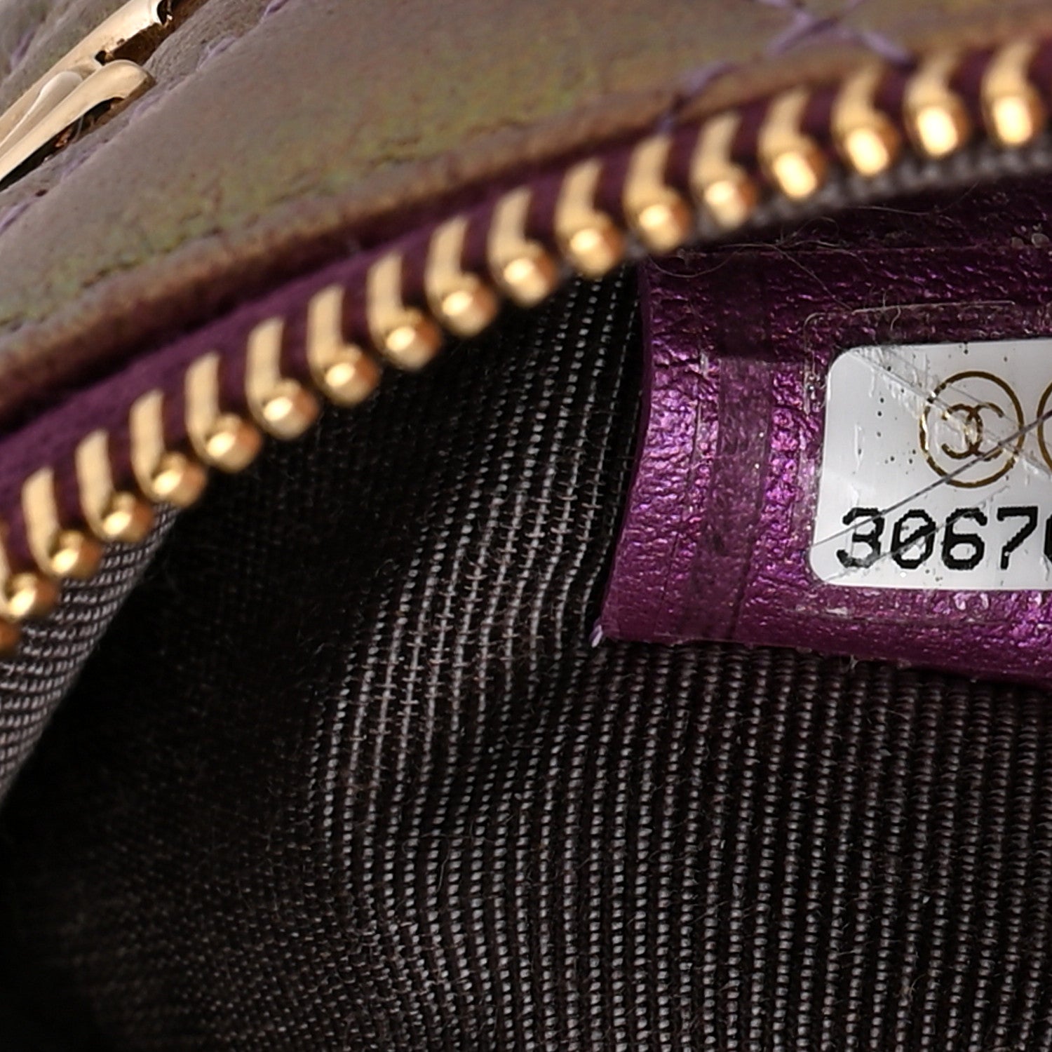 Chanel Iridescent Lambskin Quilted Small Cosmetic Case Purple 5 of 7