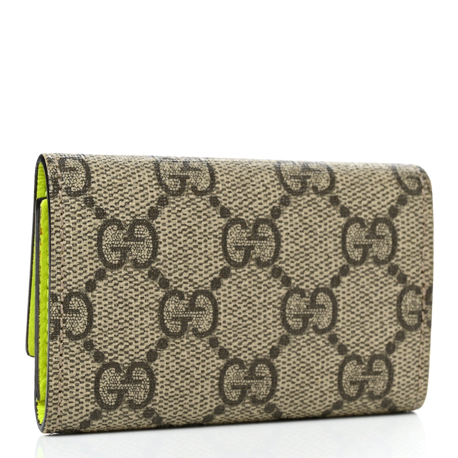 Gucci GG Supreme Monogram Heart 6 Key Holder Case Yellow Fluo 3 of 10