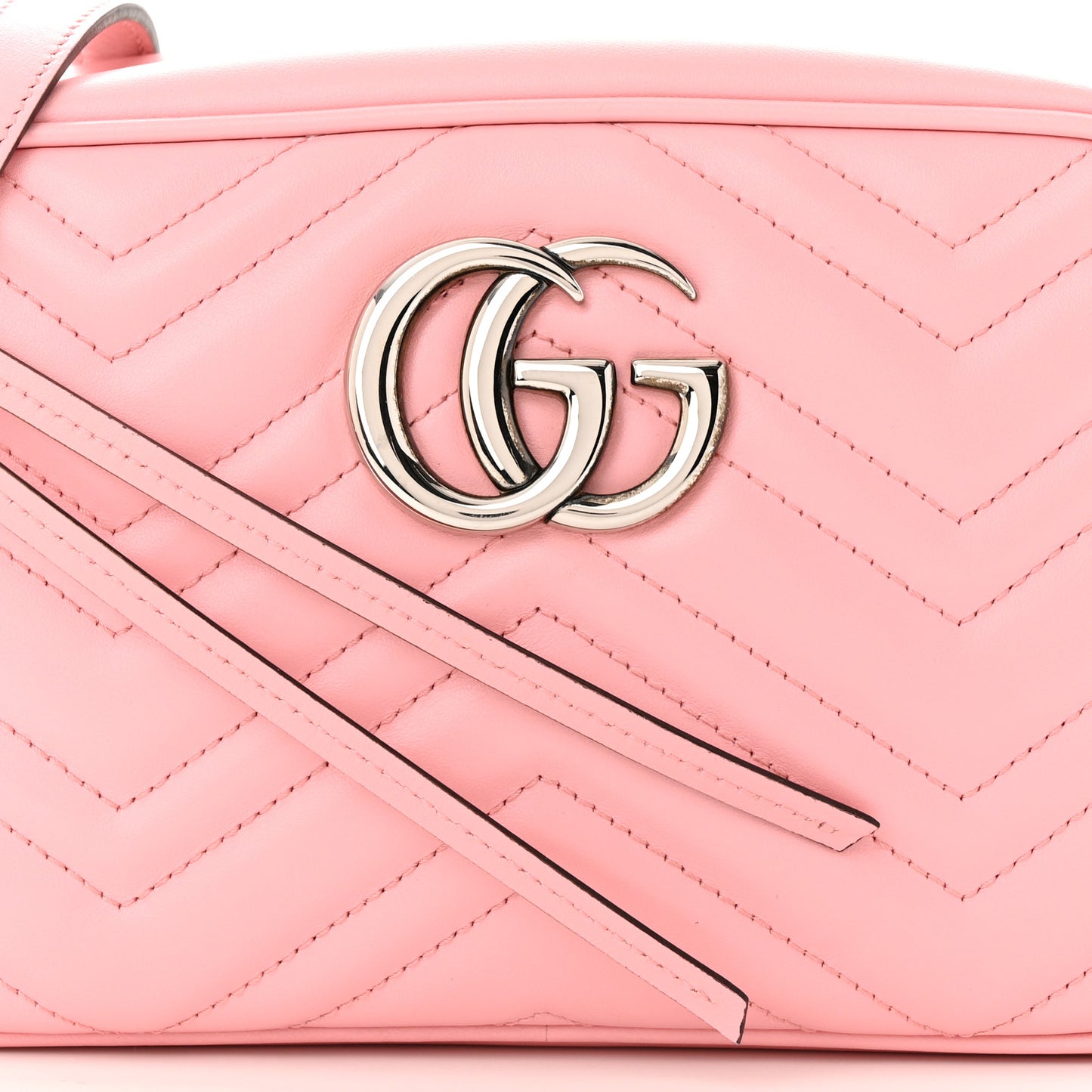 Calfskin Matelasse Small GG Marmont Chain Shoulder Bag Wild Rose