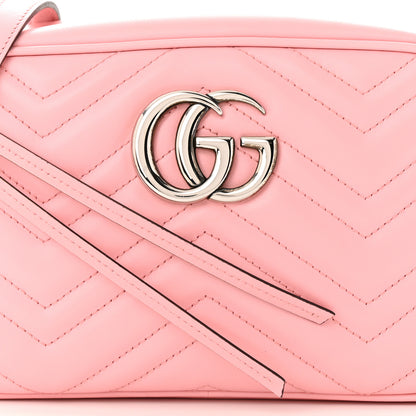 Gucci Calfskin Matelasse Small GG Marmont Chain Shoulder Bag Wild Rose 8 of 10