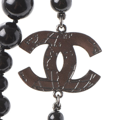 Chanel Ruthenium Pearl Bead CC Long Necklace Black 4 of 6