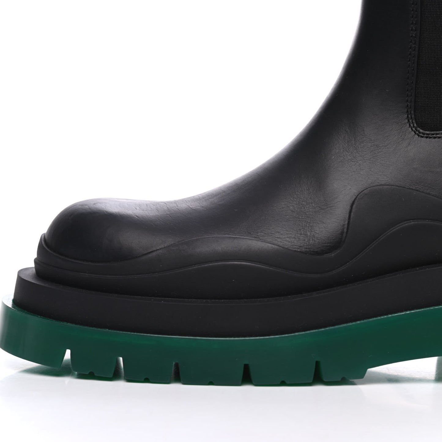 Calfskin The Tire Chelsea Boots 37 Black Green