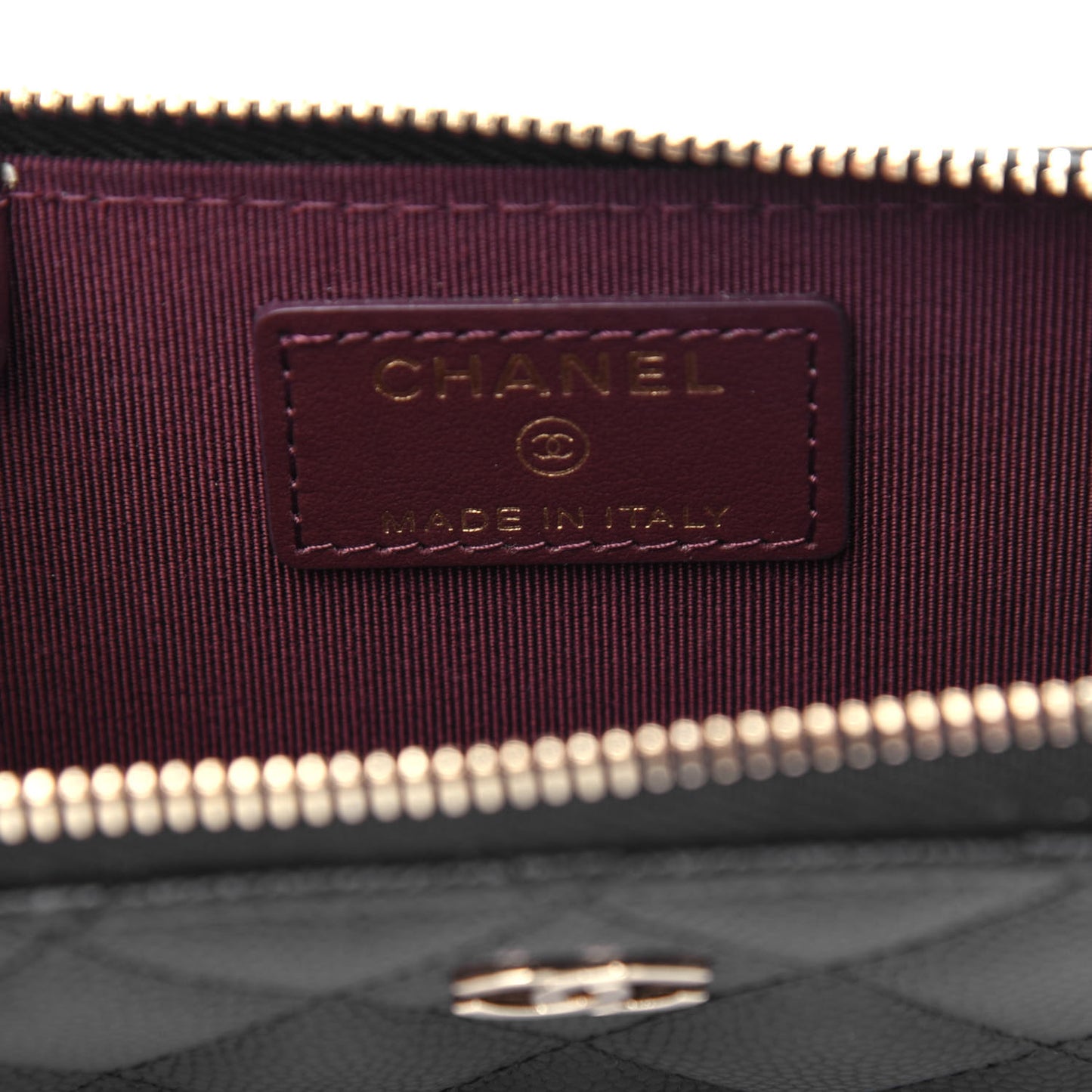 Caviar Quilted Key Holder Case Black