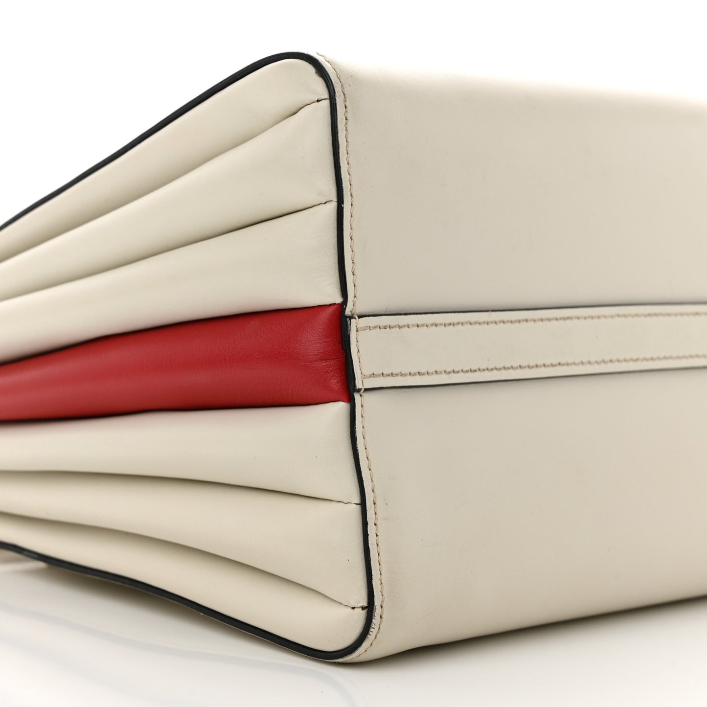 City Calfskin Medium Colorblock Bibliotheque Tote White Fuoco