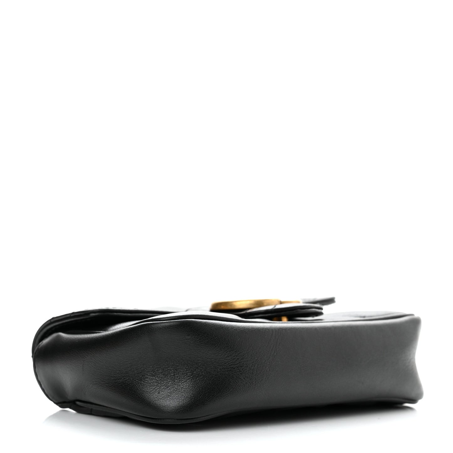 Calfskin Matelasse Super Mini GG Marmont Shoulder Bag Black
