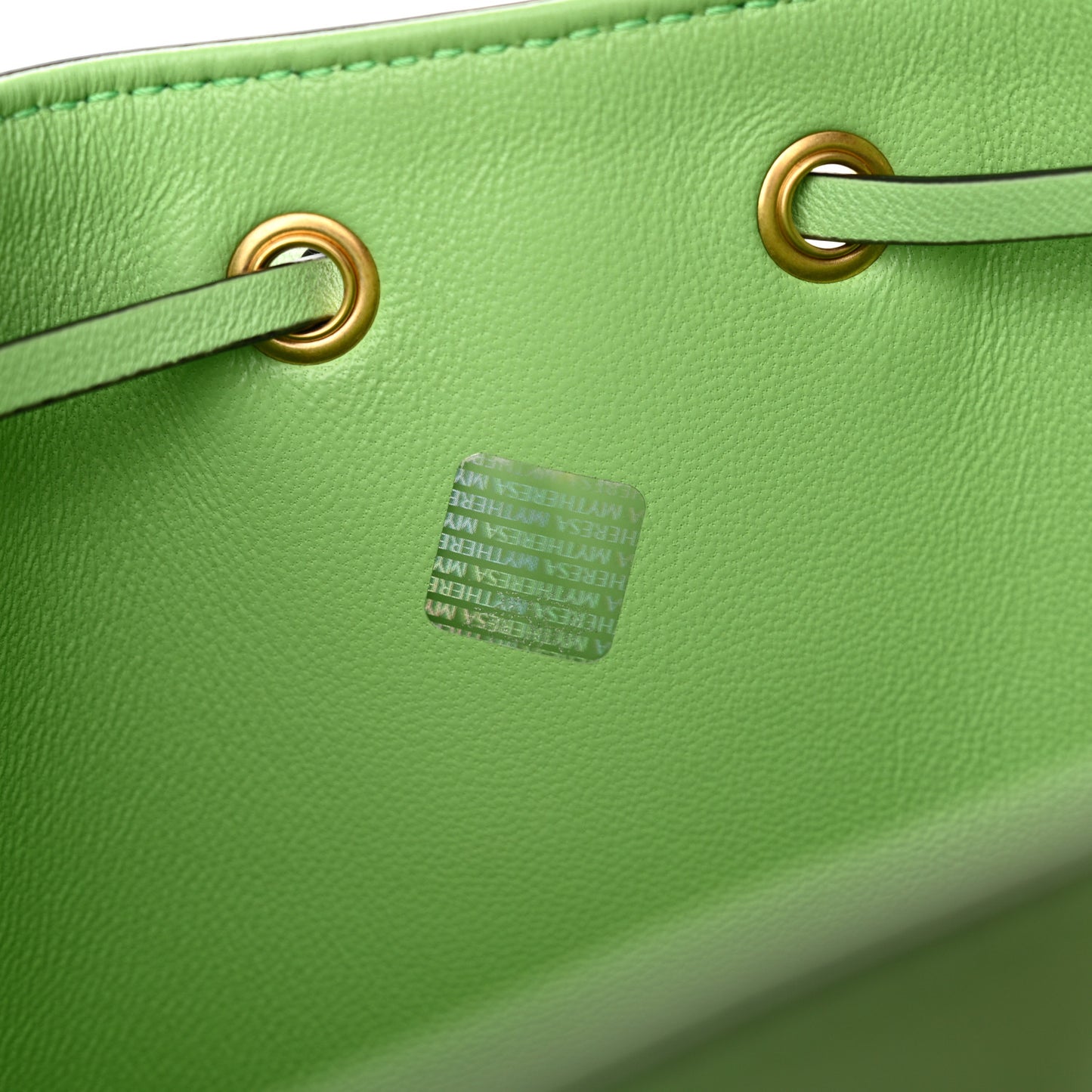 Nappa Mini VLogo Signature Chain Bucket Bag Green
