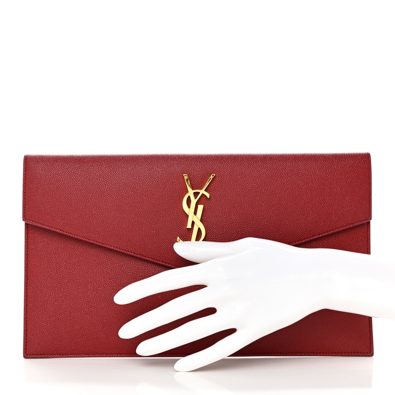 Saint Laurent Grain De Poudre Uptown Pouch Red 2 of 15