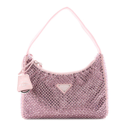 Prada Satin Crystal Mini Re-Edition 2000 Bag Alabastro 1 of 11