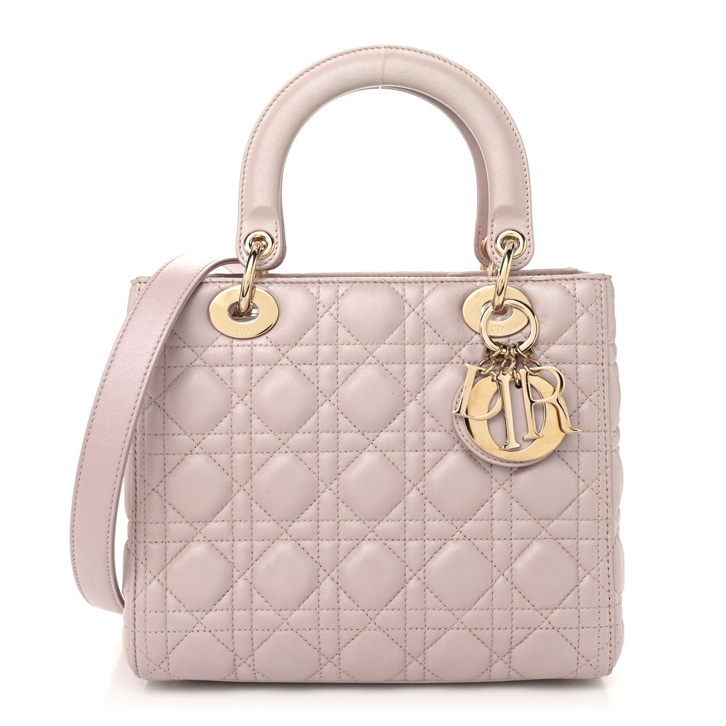 Pearly Lambskin Cannage Medium Lady Dior Lotus