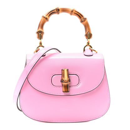 Gucci Boarded Dyana Lux Calfskin Web Mini Bamboo 1947 Top Handle Bag Nice Pink 1 of 10