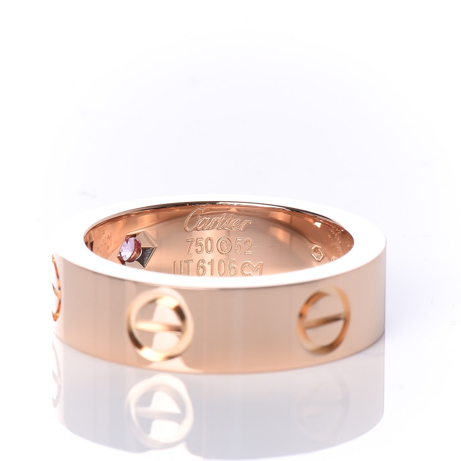 Cartier 18K Pink Gold Pink Sapphire 5.5mm LOVE Ring 52 6 4 of 6