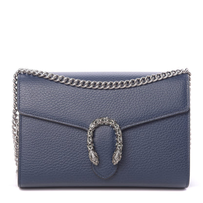 Gucci Dollar Calfskin Crystal Mini Dionysus Chain Wallet Blue Agata Black Diamond 1 of 10
