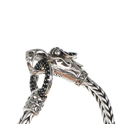 John Hardy Sterling Silver Black Sapphire Naga Dragon Head Bracelet M 10 of 11