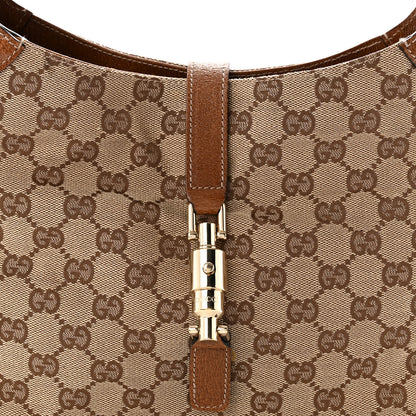 Gucci Monogram Piston Lock Jackie O Hobo Tan 8 of 10