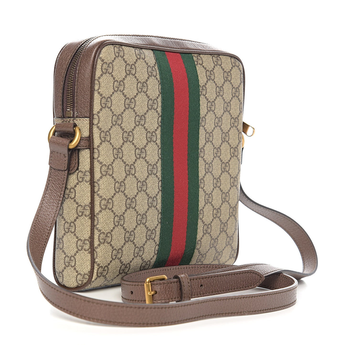 GG Supreme Monogram Web Small Ophidia Messenger Bag Brown