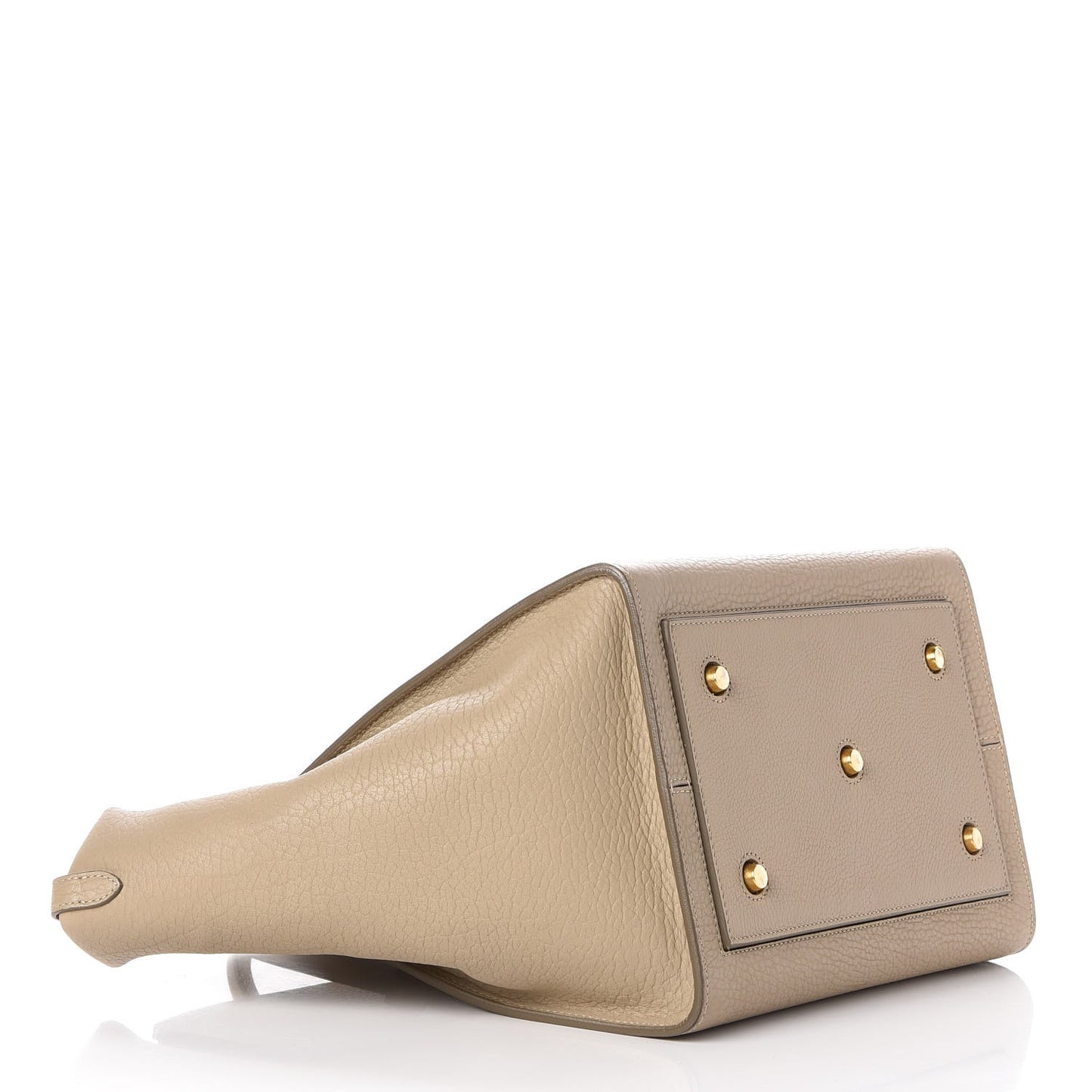 Grained Calfskin Small Tie Knot Tote Light Taupe