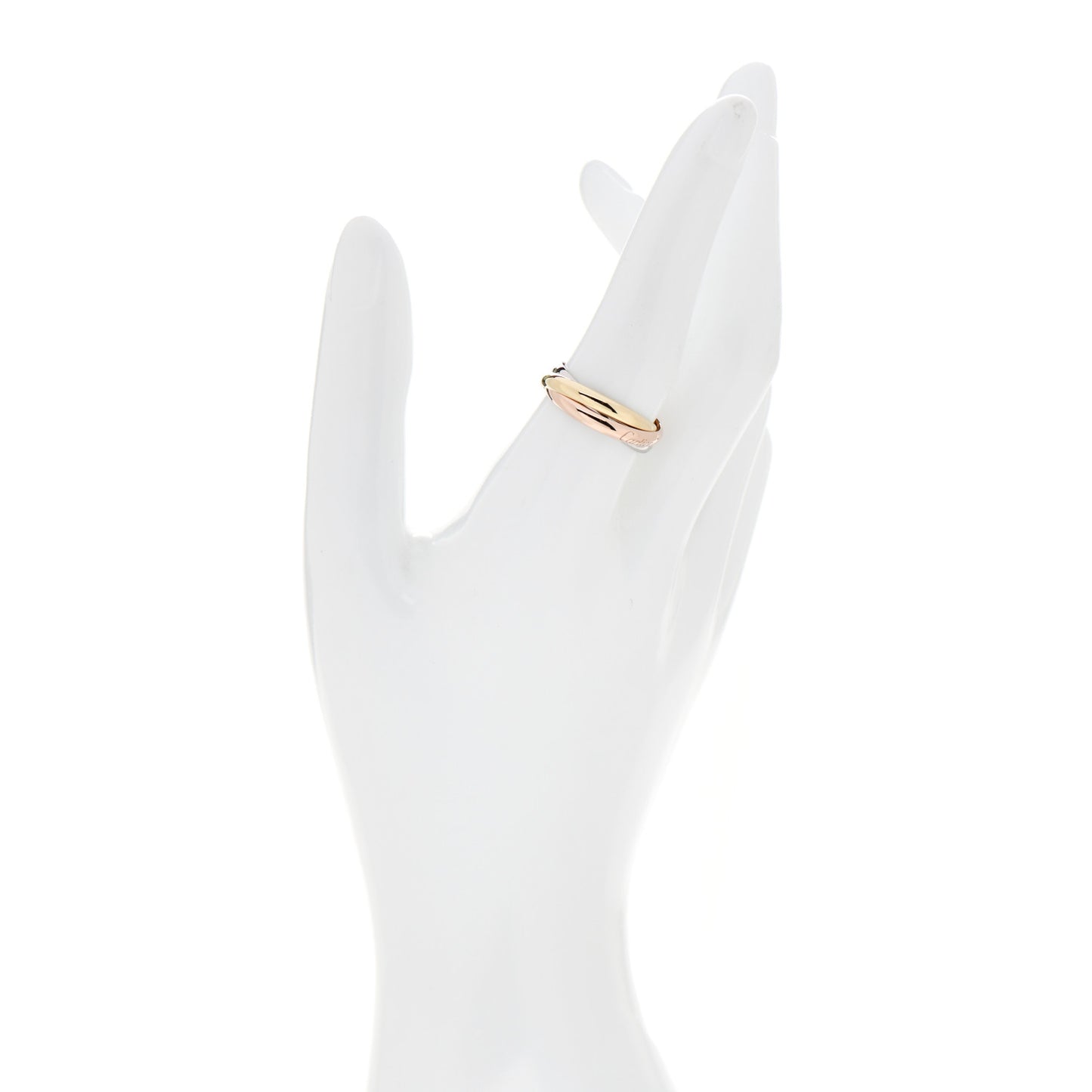 18K Pink Yellow White Gold Small Trinity Ring 58 8.25