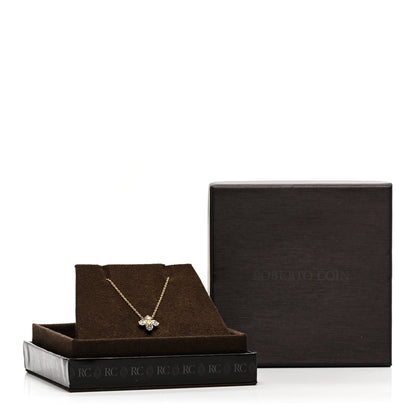 Roberto Coin ROBERTO COIN 18K Yellow Gold Diamond Love in Verona Flower Pendant Necklace 5 of 5