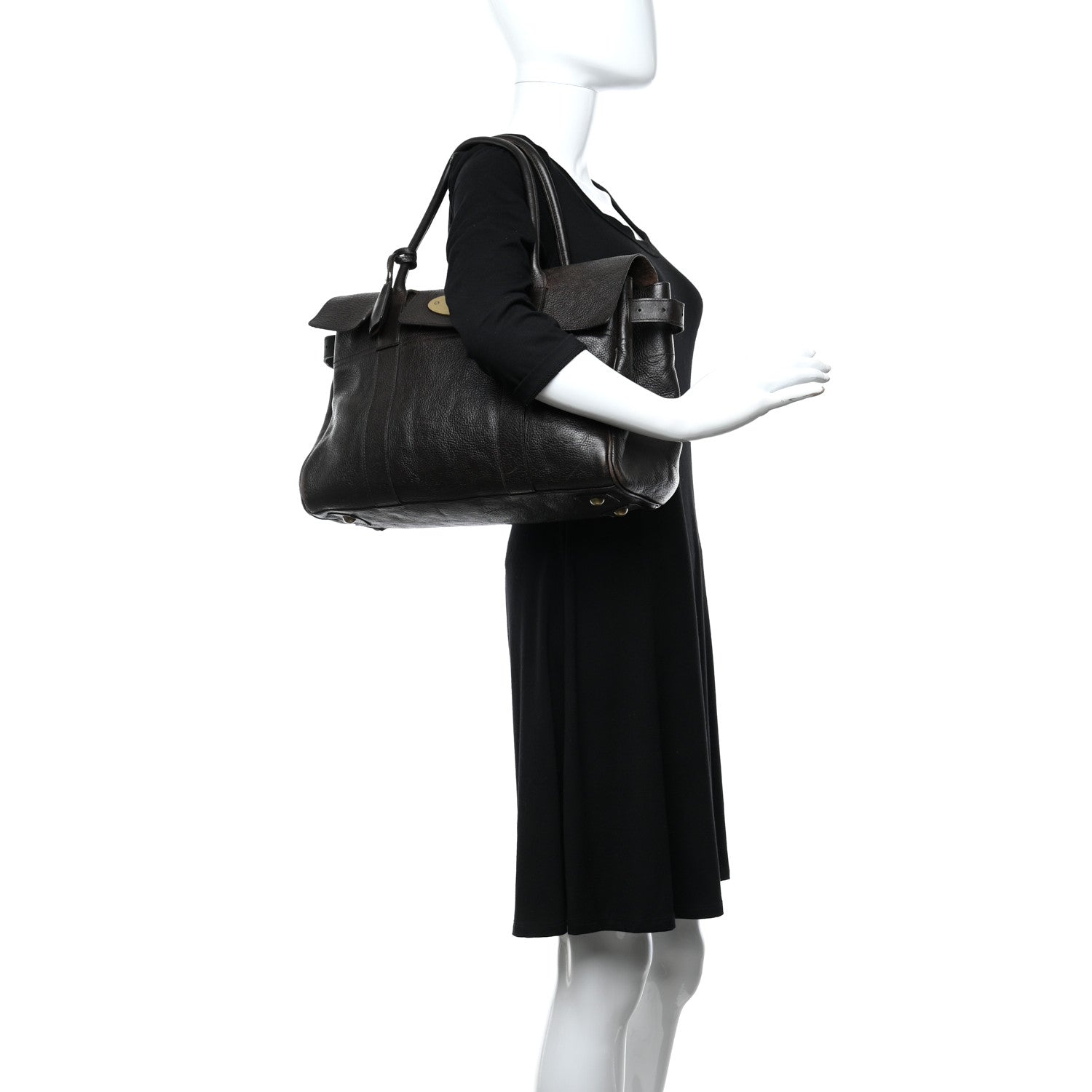 Mulberry Classic Grain Calfskin Bayswater Chocolate 2 of 16