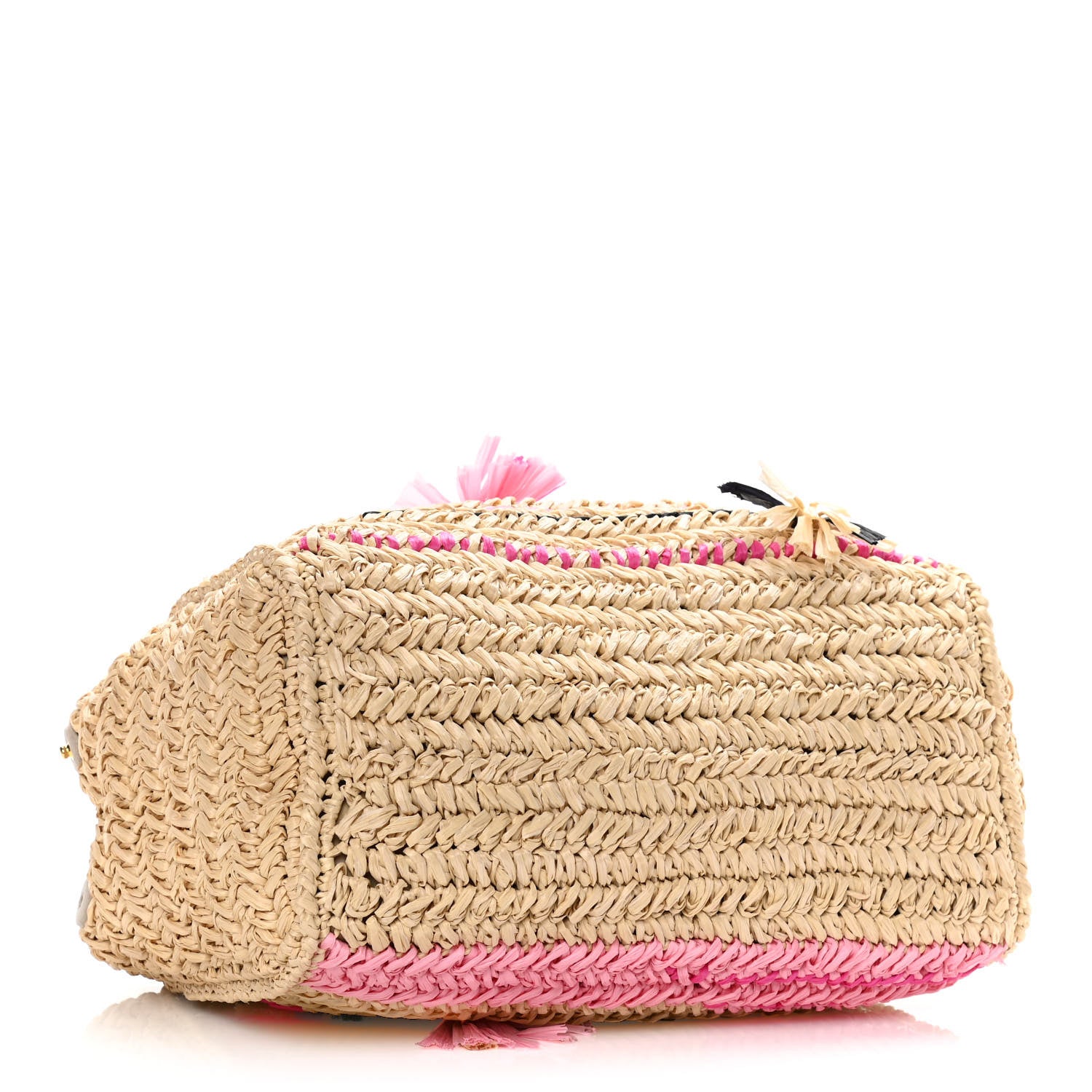 Prada Raffia Woven Tote Naturale Rosa 3 of 9