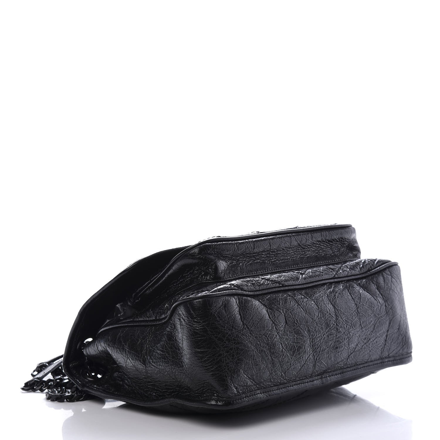 Saint Laurent Crinkled Calfskin Matelasse Monogram Medium Niki Chain Satchel Black 4 of 10