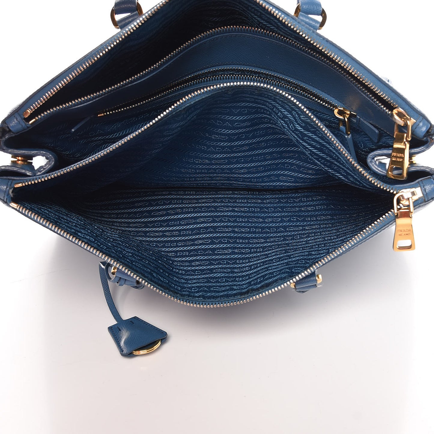 Saffiano Large Galleria Double Zip Tote Cobalto
