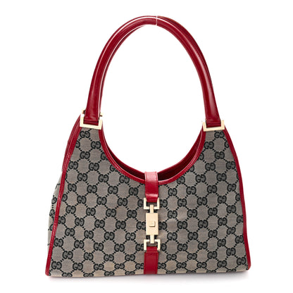 Gucci Monogram Small Bardot Bag Navy Red 1 of 13