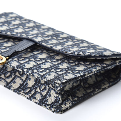 Christian Dior Oblique Saddle Chain Pouch Blue 8 of 9