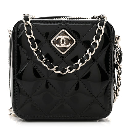 Chanel Patent Quilted Clutch With Chain Black 1 of 10
