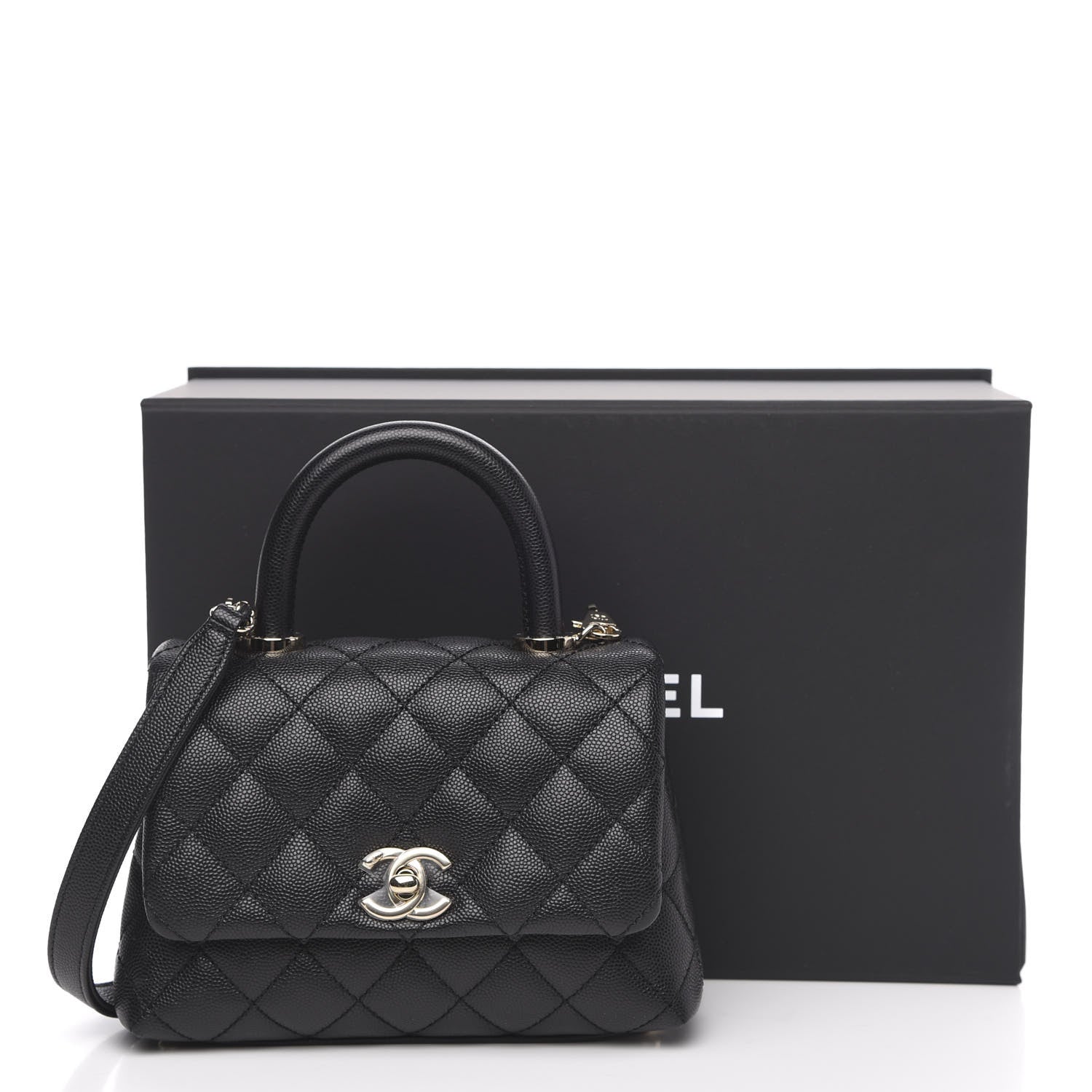 Chanel Caviar Quilted Extra Mini Coco Handle Flap Black 11 of 11