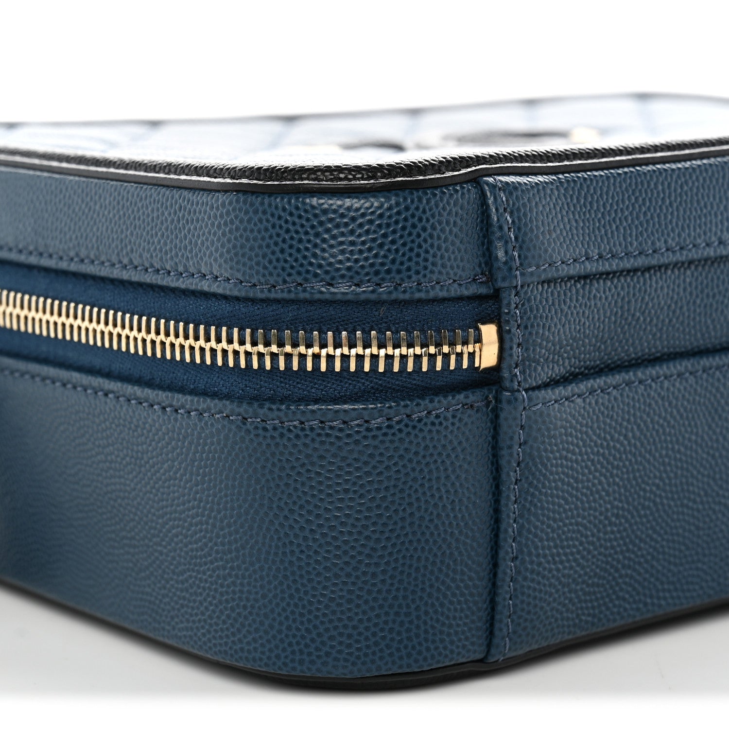 Chanel Caviar Quilted Medium CC Filigree Vanity Case Navy Black 9 of 11
