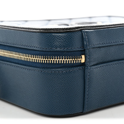 Chanel Caviar Quilted Medium CC Filigree Vanity Case Navy Black 9 of 11