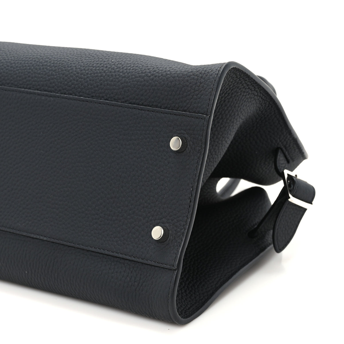 Matte Grained Calfskin Margaux Shoulder 12 Black