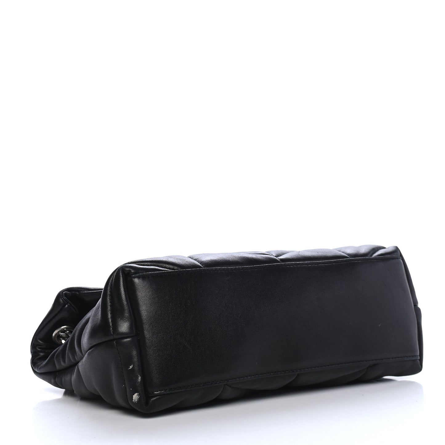 Lambskin Quilted Small Loulou Puffer Monogram Chain Satchel Black