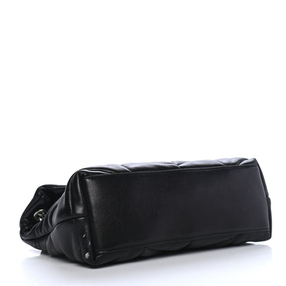 Saint Laurent Lambskin Quilted Small Loulou Puffer Monogram Chain Satchel Black 4 of 10