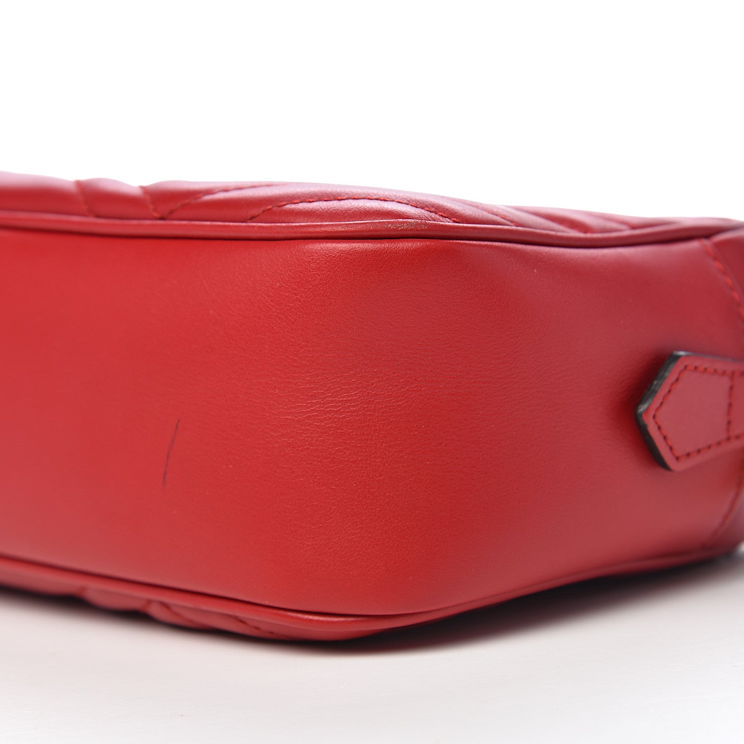 Gucci Calfskin Matelasse Small GG Marmont Chain Shoulder Bag Hibiscus Red 9 of 12
