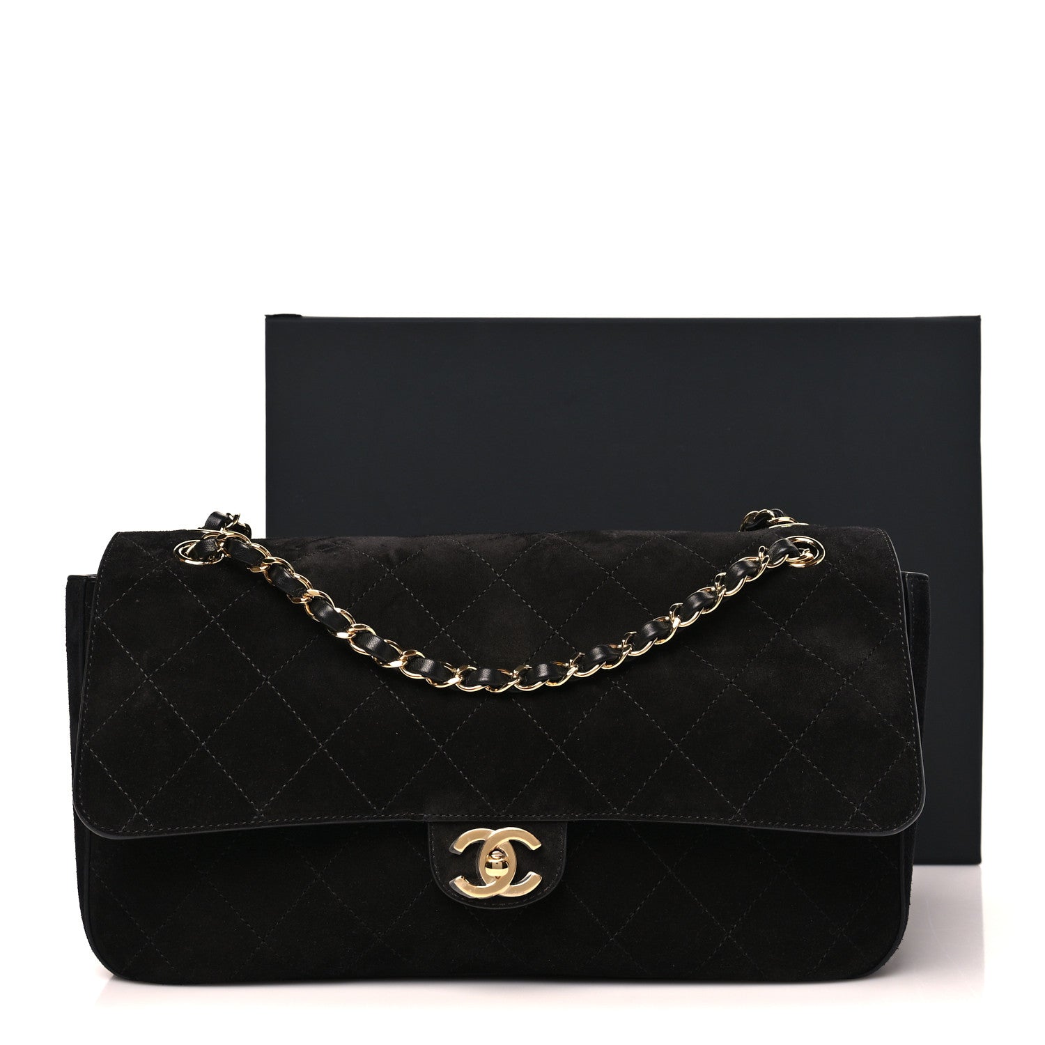 Chanel Suede Calfskin Small Souplissimo Maxi Flap Black 11 of 11