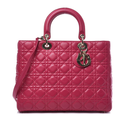 Christian Dior Lambskin Cannage Large Lady Dior Pink 1 of 10