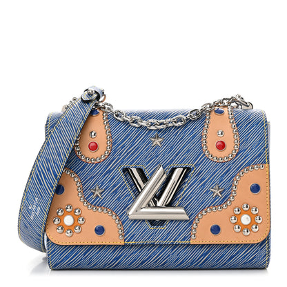 Louis Vuitton Epi Studded Twist Shoulder Bag MM Denim Light 1 of 13
