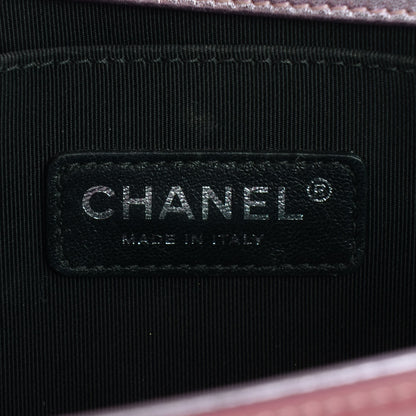 Chanel Metallic Patent Calfskin Quilted Medium Boy Flap Light Pink 7 of 8