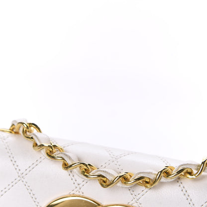 Chanel Calfskin Diamond Double Stitch Flap White 16 of 22