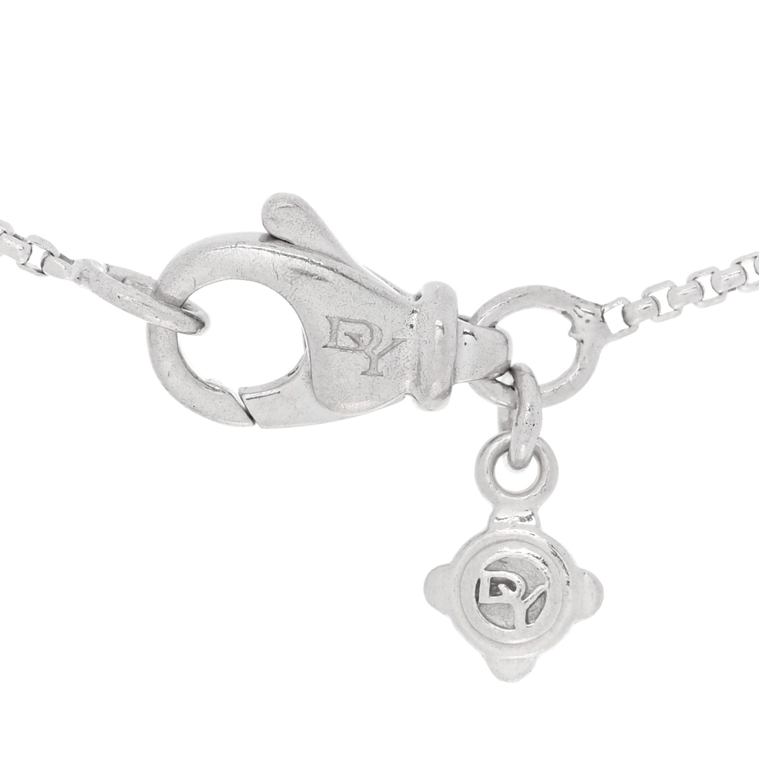 David Yurman Sterling Silver Diamond 13mm Infinity Pendant Necklace 3 of 4