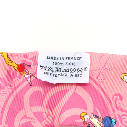 Hermes Silk Ex-Libris Les Parisie Twilly Rose Malabar Jaune 3 of 3