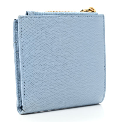 Prada Saffiano Small Triangle Wallet Light Blue 3 of 6