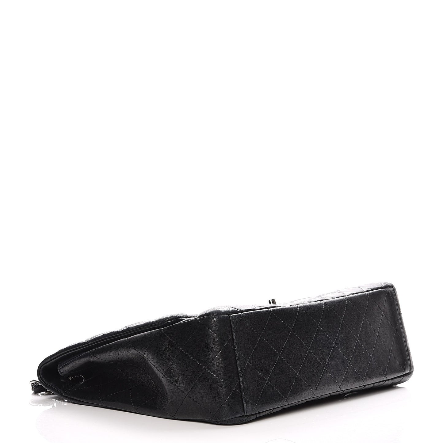 Lambskin Quilted Maxi Single Flap Black